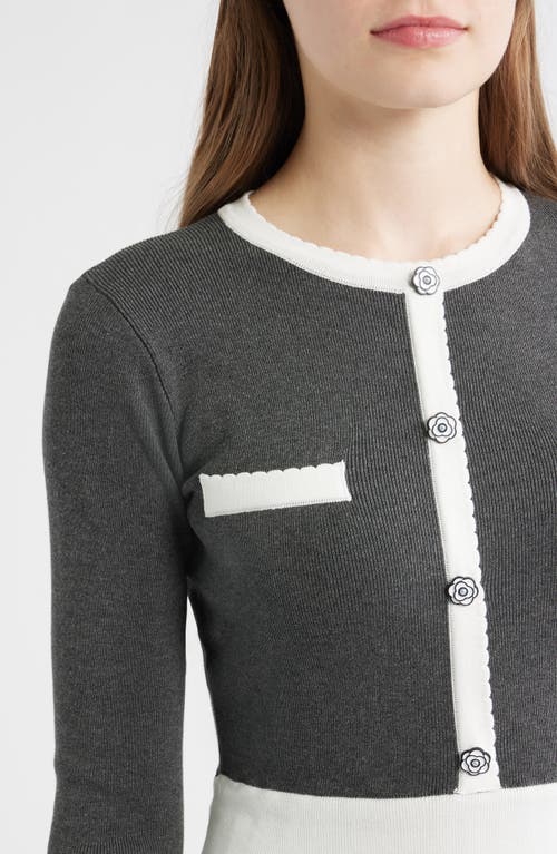 Zoe And Claire Long Sleeve A-line Sweater Dress In Gray
