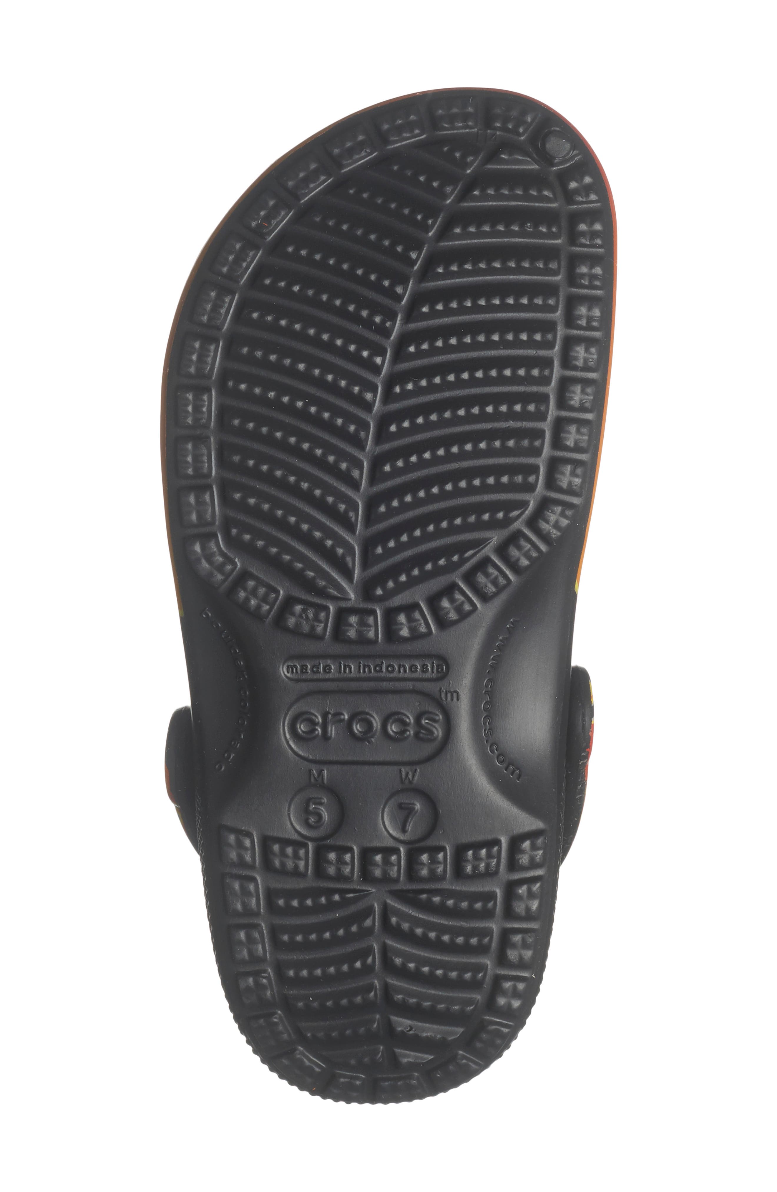 CROCS Classic Flames Clog, Alternate, color, Black/ Multi