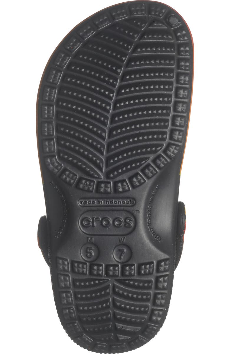 CROCS Classic Flames Clog, Alternate, color, Black/ Multi