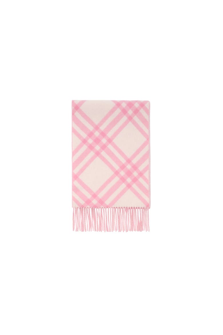 Check Cashmere Scarf, Alternate, color, Sugar pink