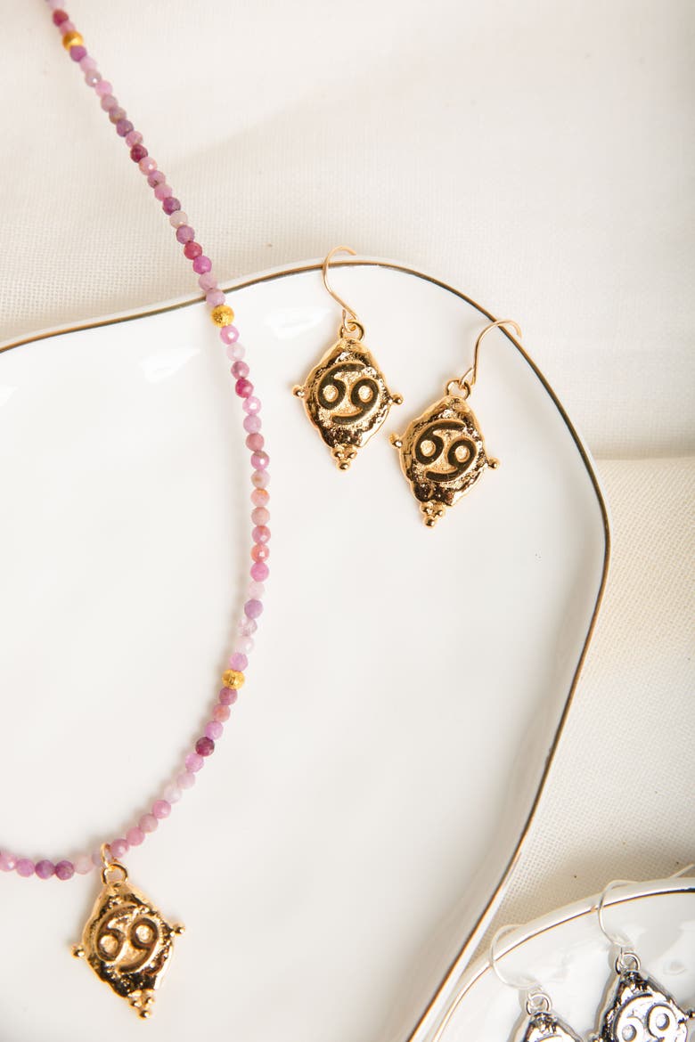 Cancer Zodiac Choker Necklace, Alternate, color, White