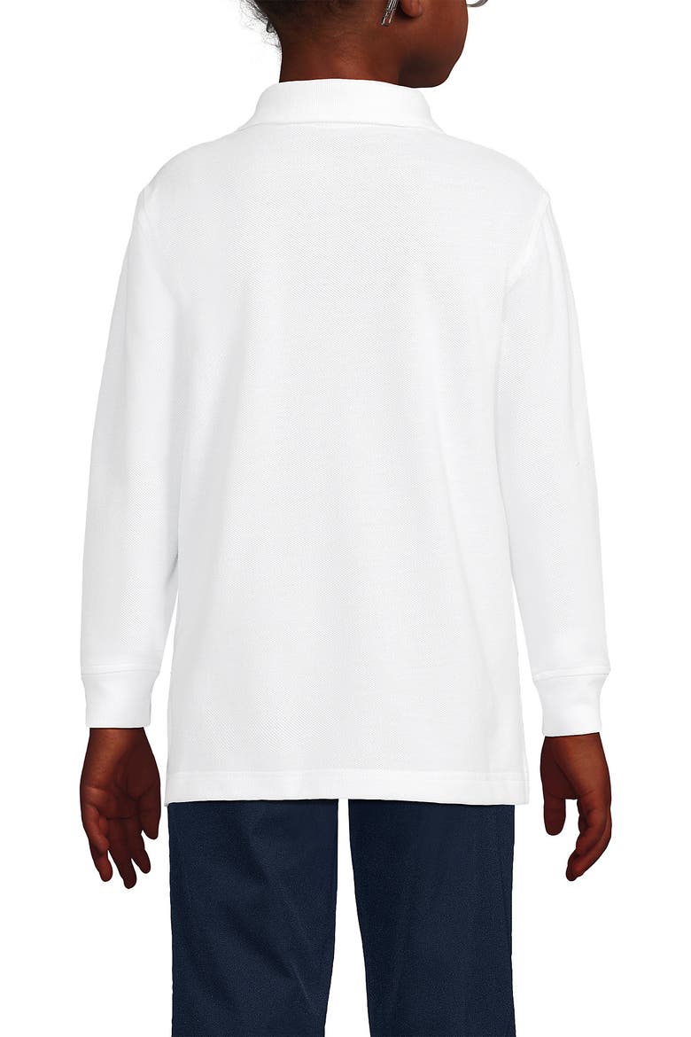 School Uniform Kids Long Sleeve Mesh Polo Shirt, Alternate, color, White