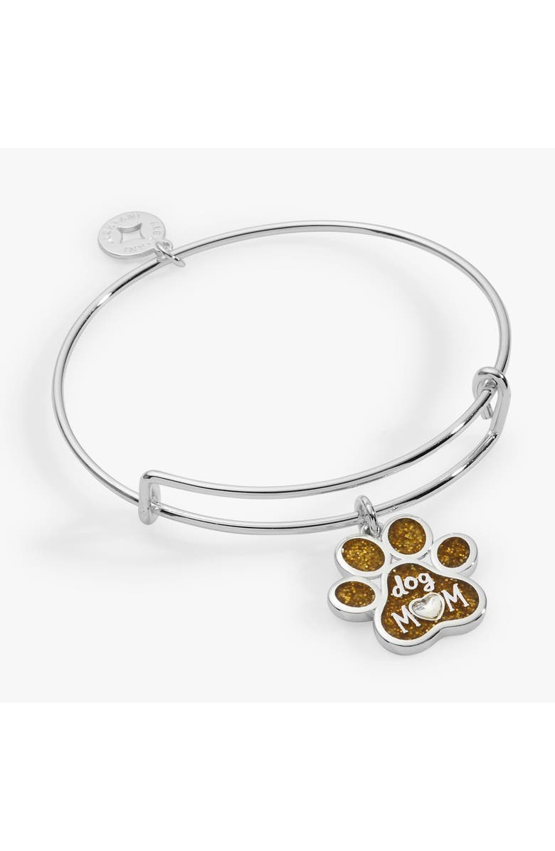 Alex and Ani Dog Mom Charm Bangle, Main, color, Silver