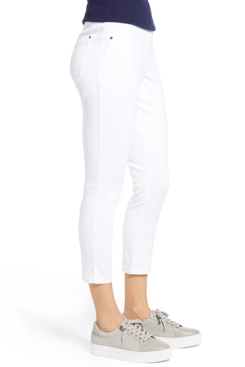 Women's Split Hem Denim Capri Leggings, Alternate, color, WHITE