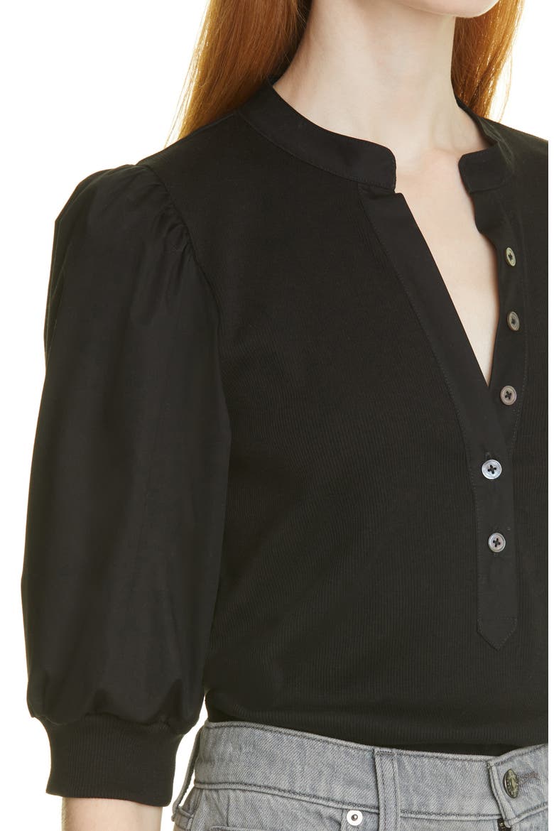 Coralee Front Button Blouse, Alternate, color, BLACK