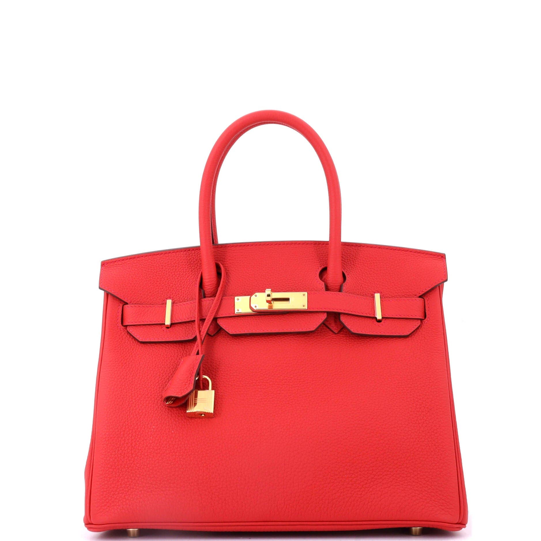 Pre-Owned Hermes Birkin Handbag Red Togo with Gold Hardware 30, Main, color, Geranium