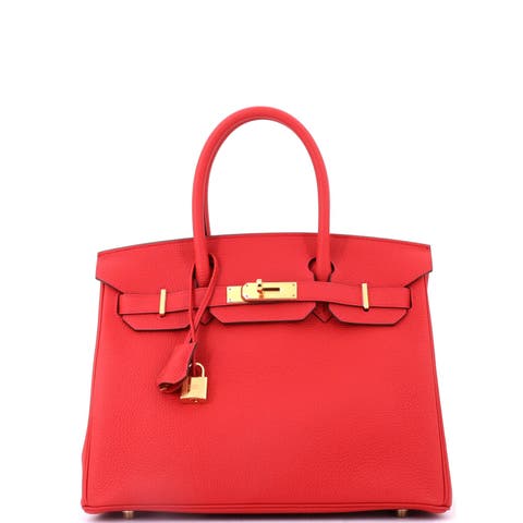 Birkin Handbag Red Togo with Gold Hardware 30