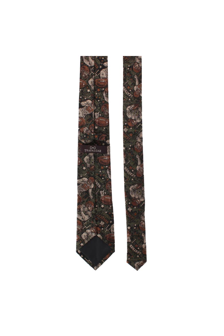 Tough As Leather Football Silk Novelty Necktie, Alternate, color, Multiple