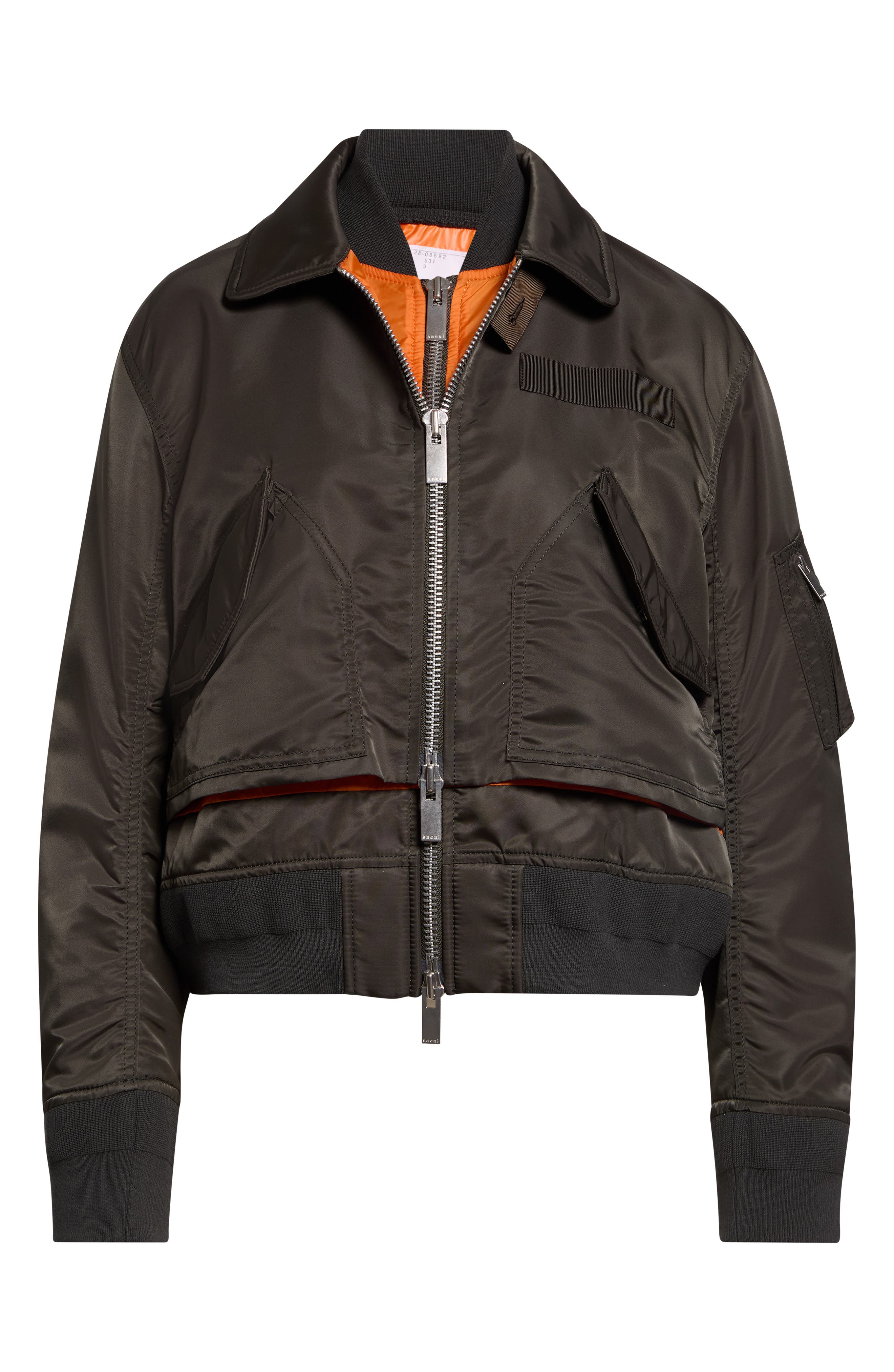 Sacai Layered Nylon Twill Bomber Jacket (Women) | Nordstrom
