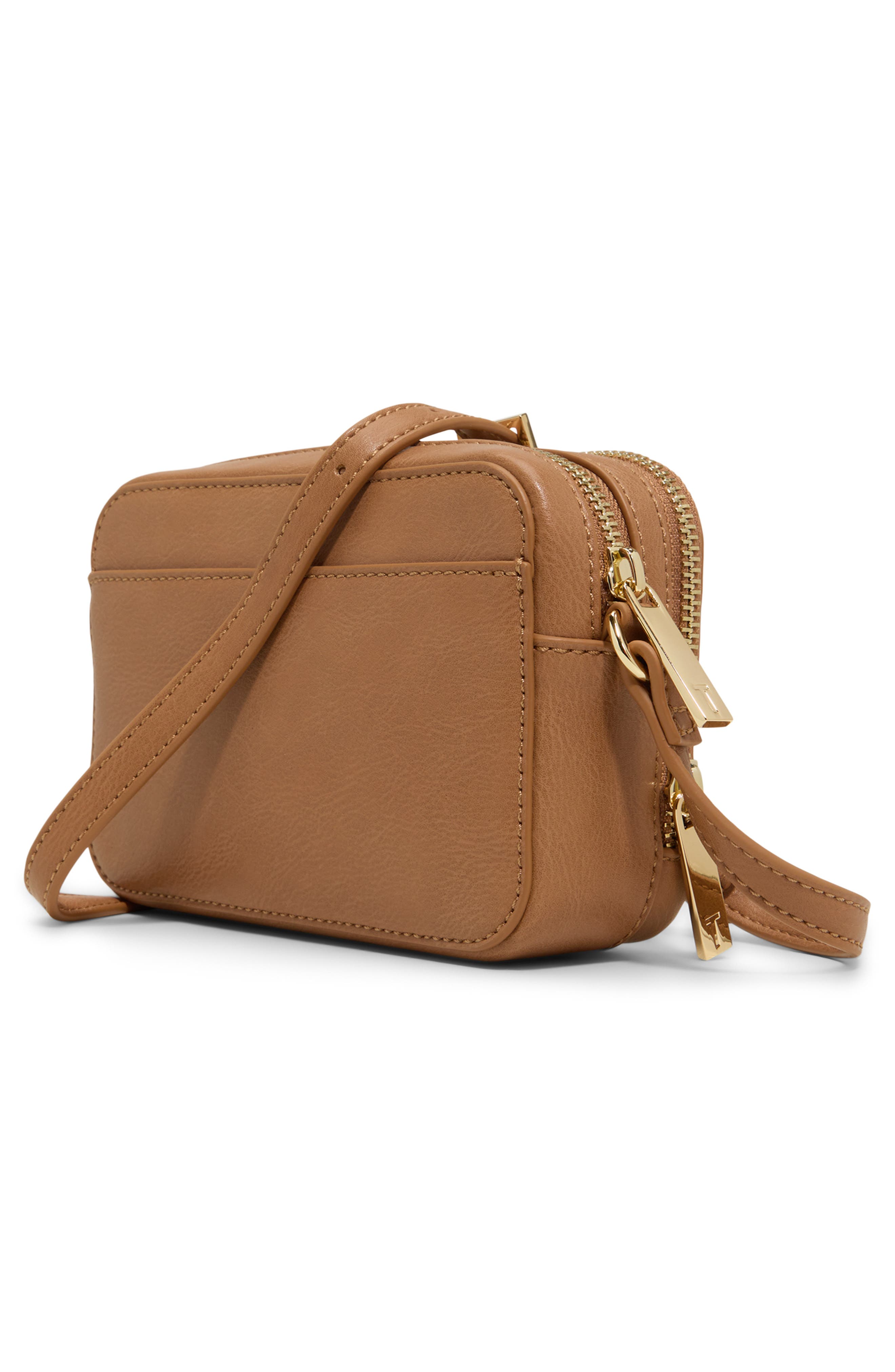 Stina Faux Leather Crossbody Bag, Alternate, color, TAN