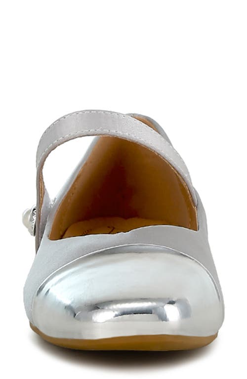 London Rag Albi Mary Jane Flat In Silver