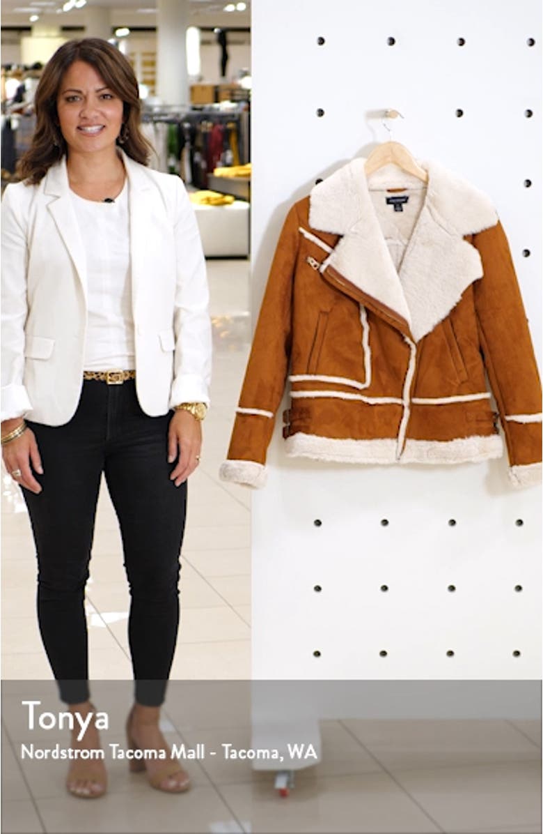 Faux Shearling Moto Jacket, sales video thumbnail