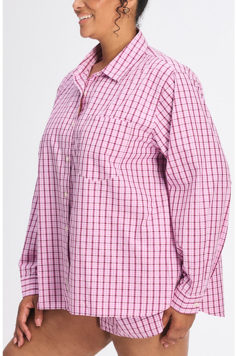 Kickback Casuals Pajama Button-Up Shirt, Alternate, color, TULIP PINK PLAID BEHAVIOR