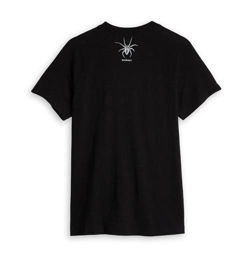 Tomboyx Jersey Slub Raglan Crewneck T-shirt In Black