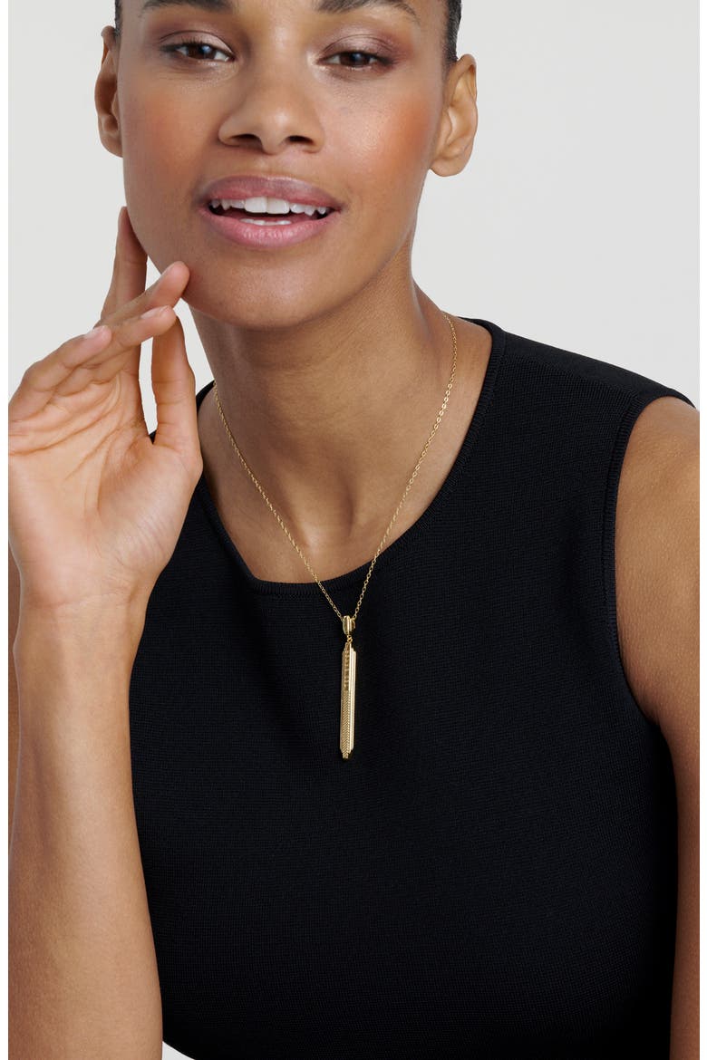 Devina Deco Groove Pendant Necklace, Alternate, color, GOLD TONE
