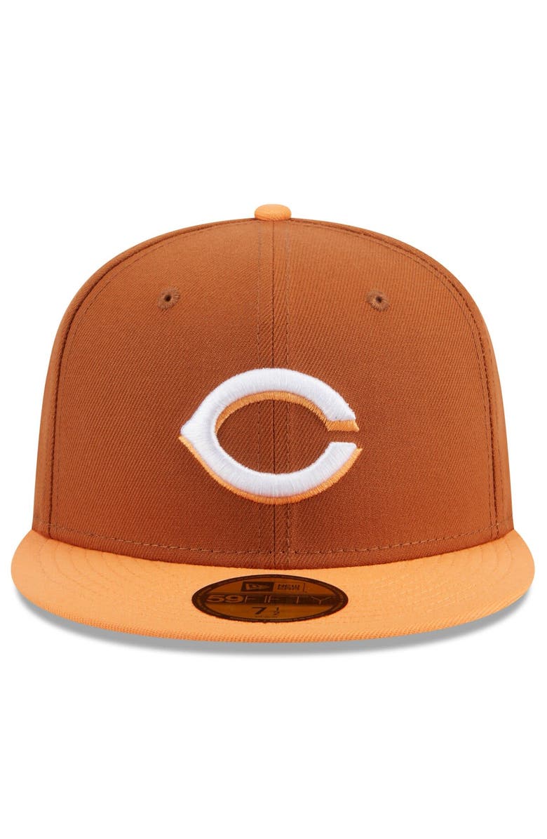 New Era Men's New Era Brown/Orange Cincinnati Reds Spring Color Basic Two-Tone 59FIFTY Fitted Hat, Alternate, color, Brown