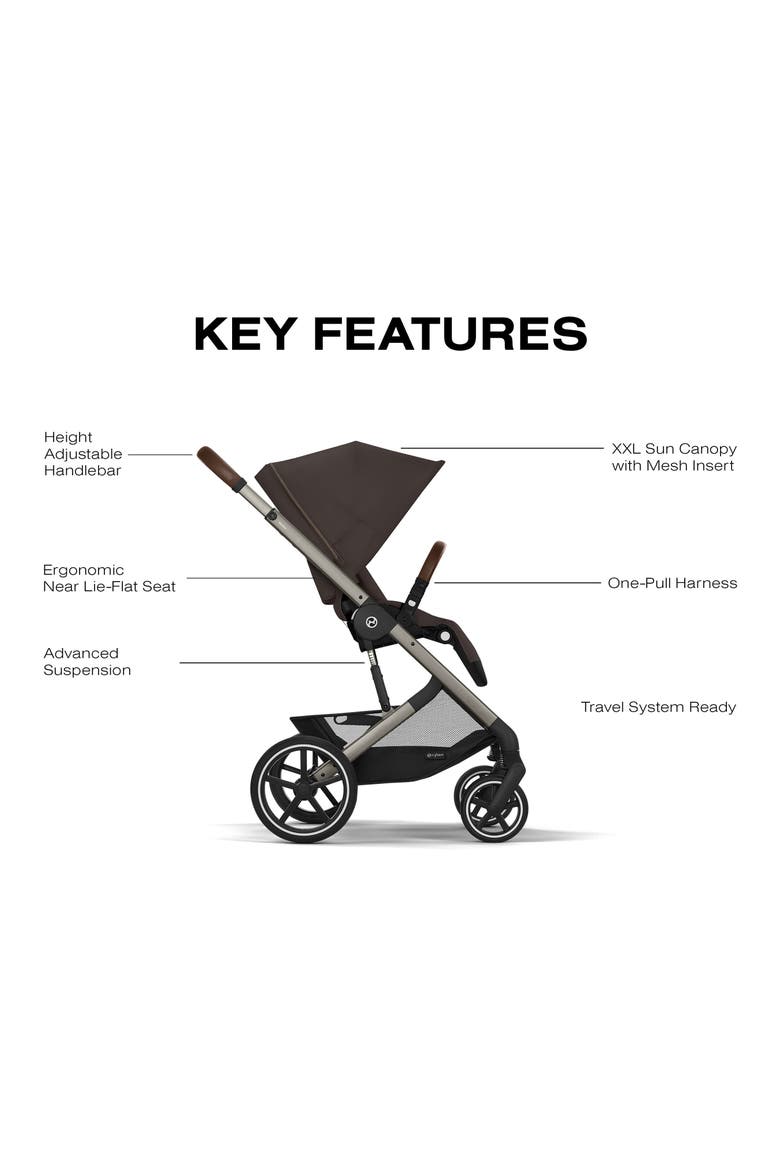 Balios S Lux Stroller, Alternate, color, CHOCOLATE BROWN