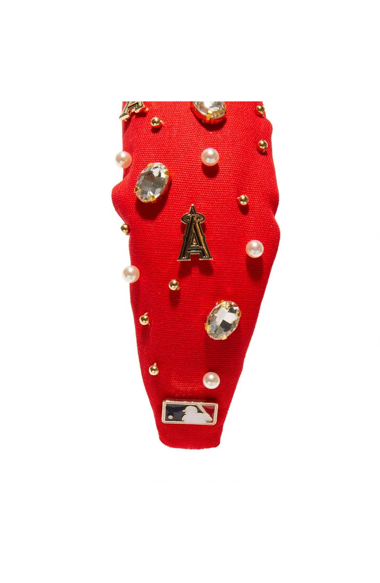 Lele Sadoughi MLB Los Angeles Angels Embellished Headband, Alternate, color, Red 600