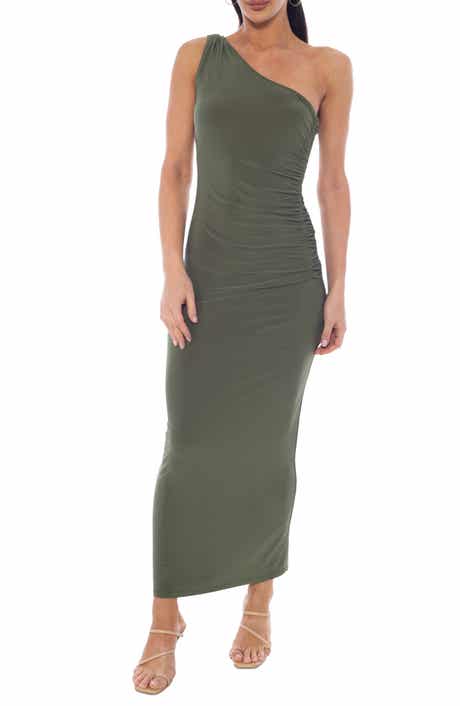 One-Shoulder Ruched Maxi Dress
