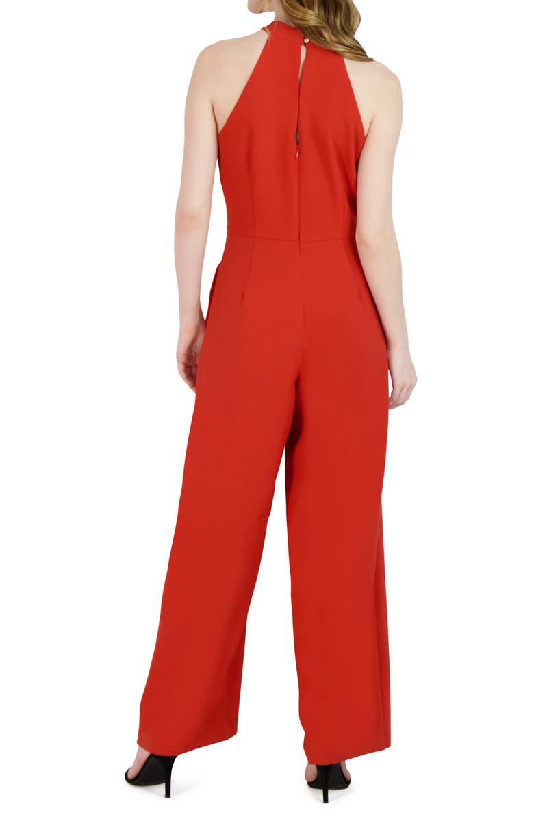 Julia Jordan Halter Neck Wide Leg Jumpsuit, Alternate, color, Spice