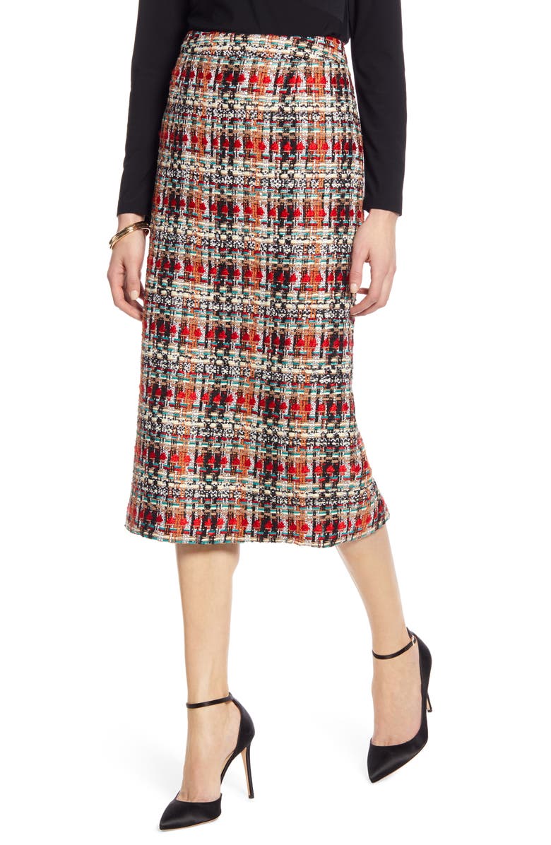 Halogen<sup>®</sup> Tweed Pencil Skirt, Main, color,