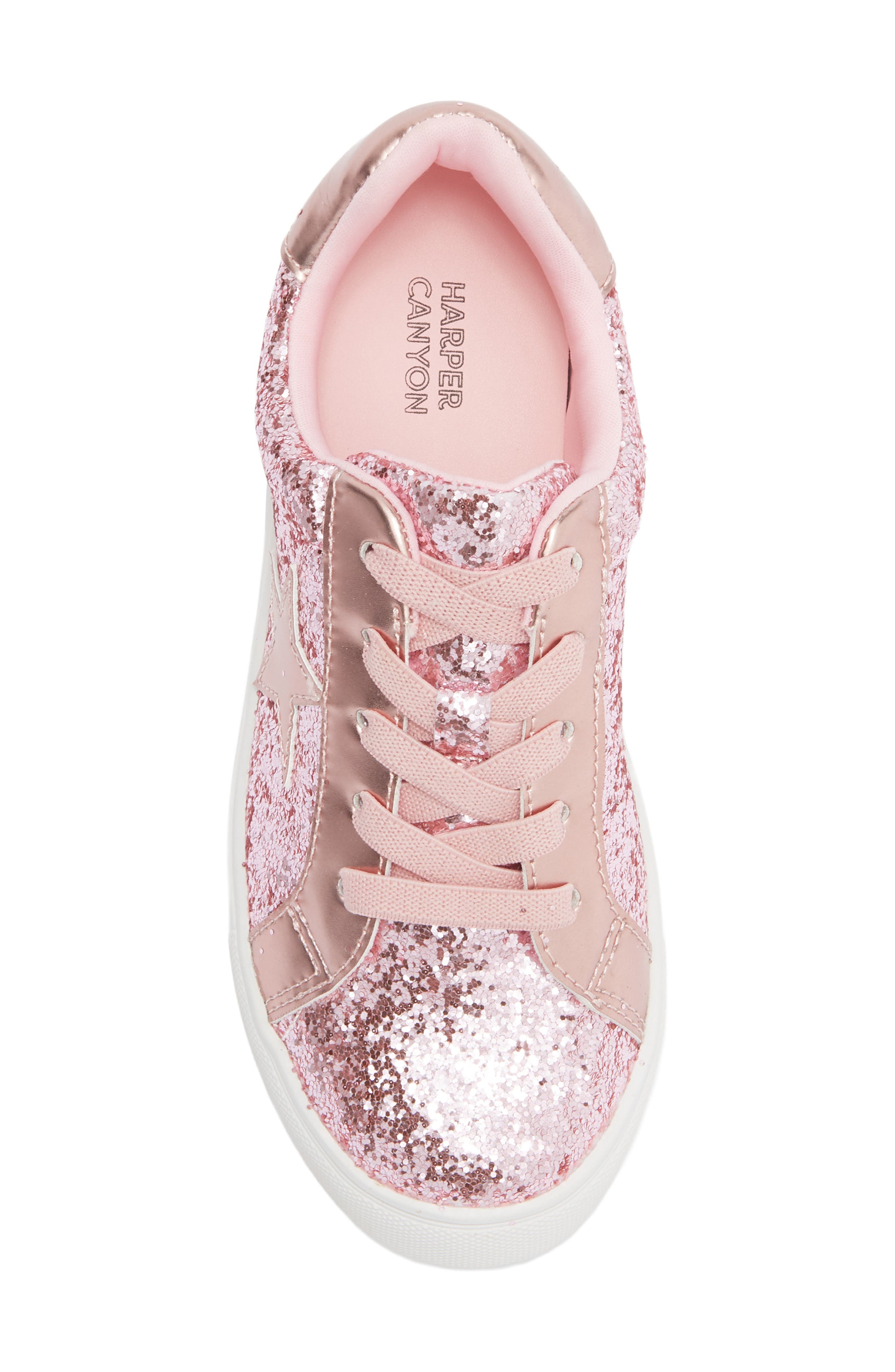 Harper Canyon Kids' Jenny Star Sneaker, Alternate, color, Pink Glitter