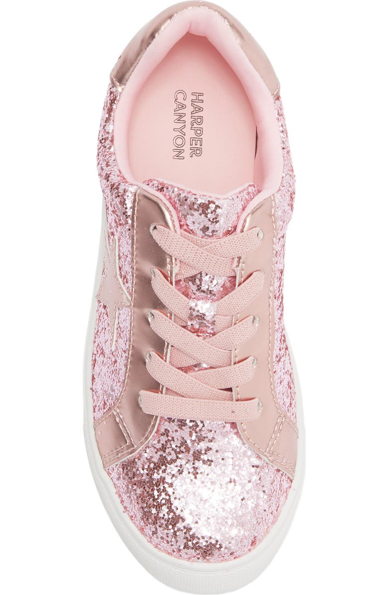 Harper Canyon Kids' Jenny Star Sneaker, Alternate, color, Pink Glitter