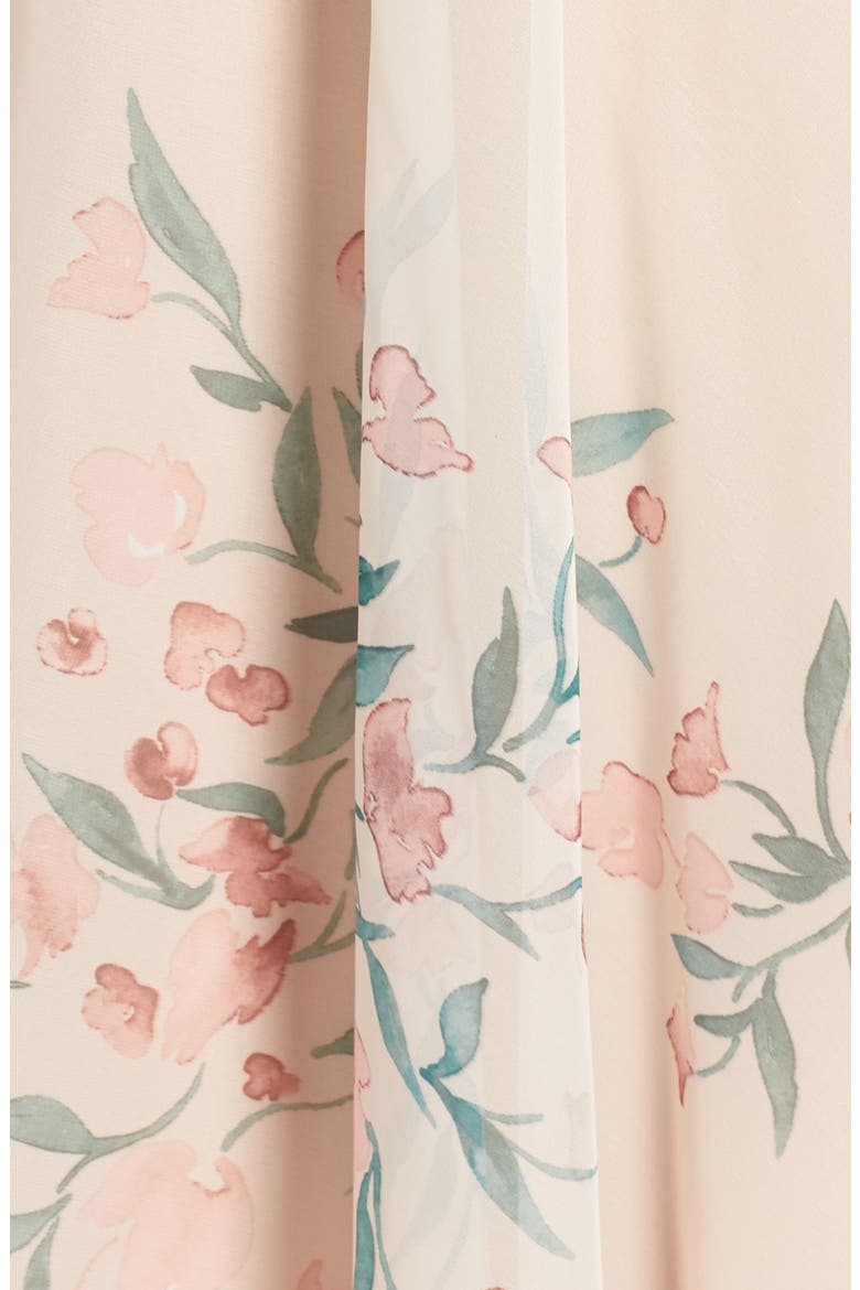 Cassie Flutter Sleeve Surplice Gown, Alternate, color, BLUSH CHAI