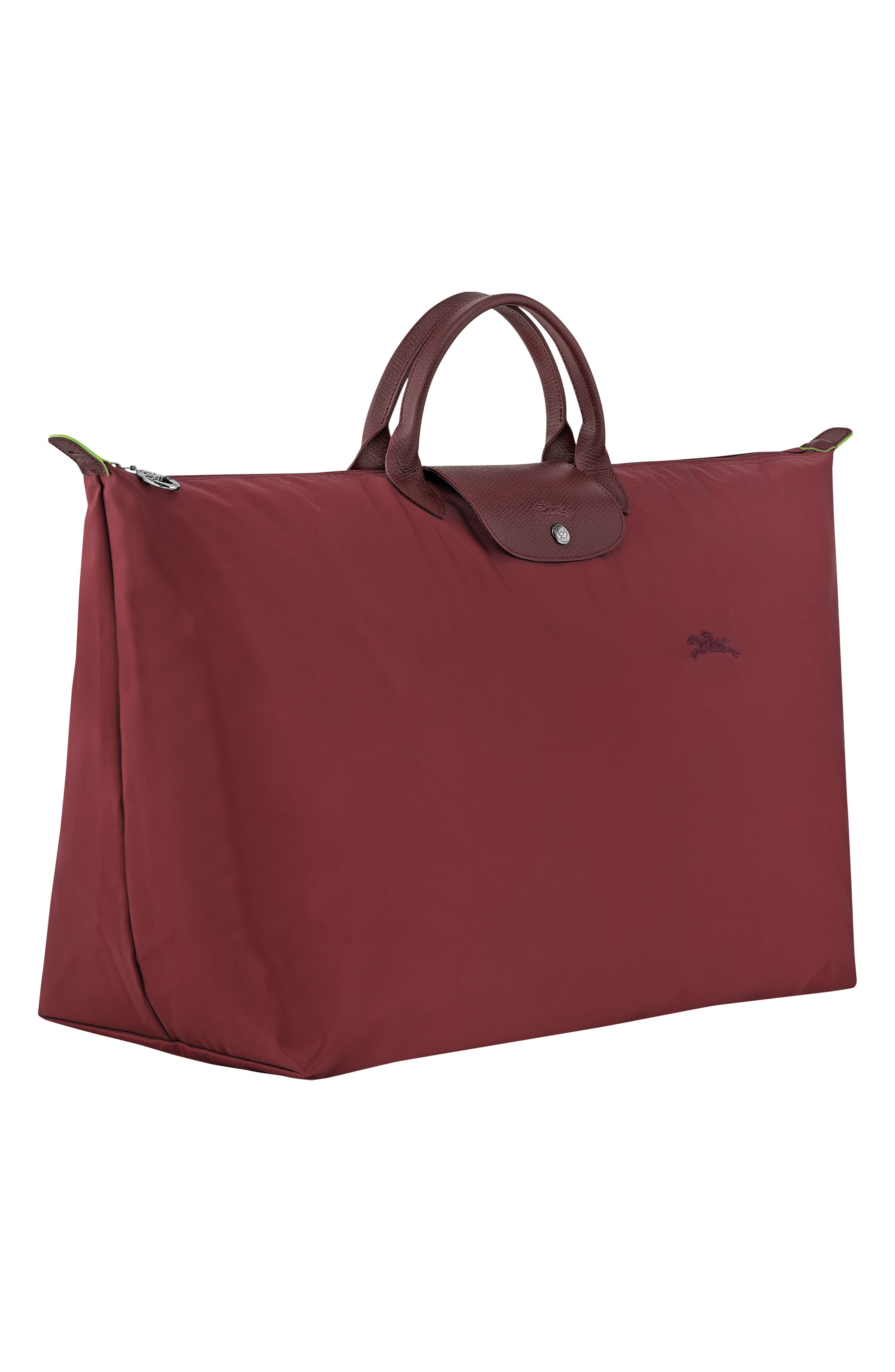 Longchamp Large Le Pilage Travel Bag, Alternate, color, Pomegranate