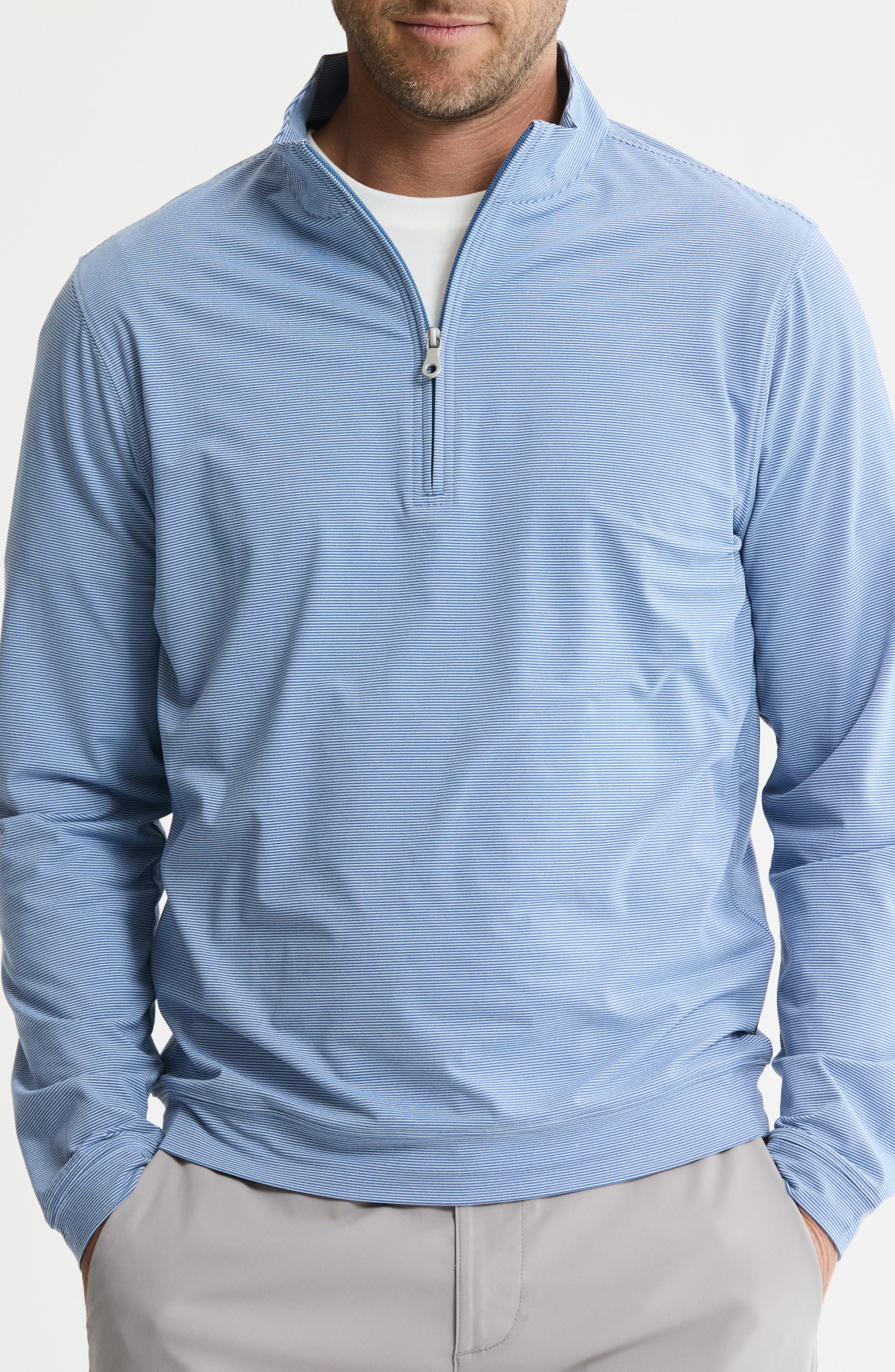 JACHS Performance Microstripe Quarter Zip Pullover
