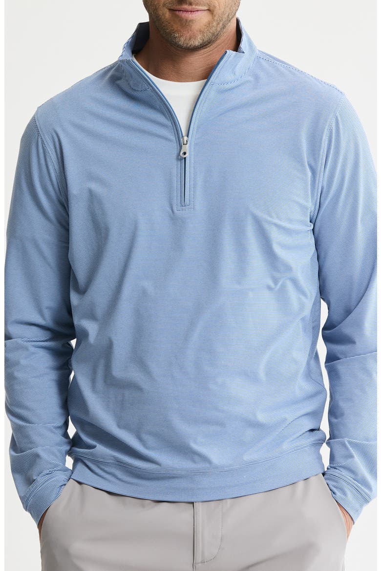 Performance Microstripe Quarter Zip Pullover, Main, color, BLUE STRIPE