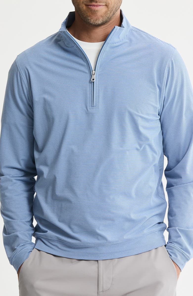 JACHS Performance Microstripe Quarter Zip Pullover, Main, color, Blue Stripe