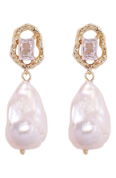 Abigail Faux Pearl Drop Earrings