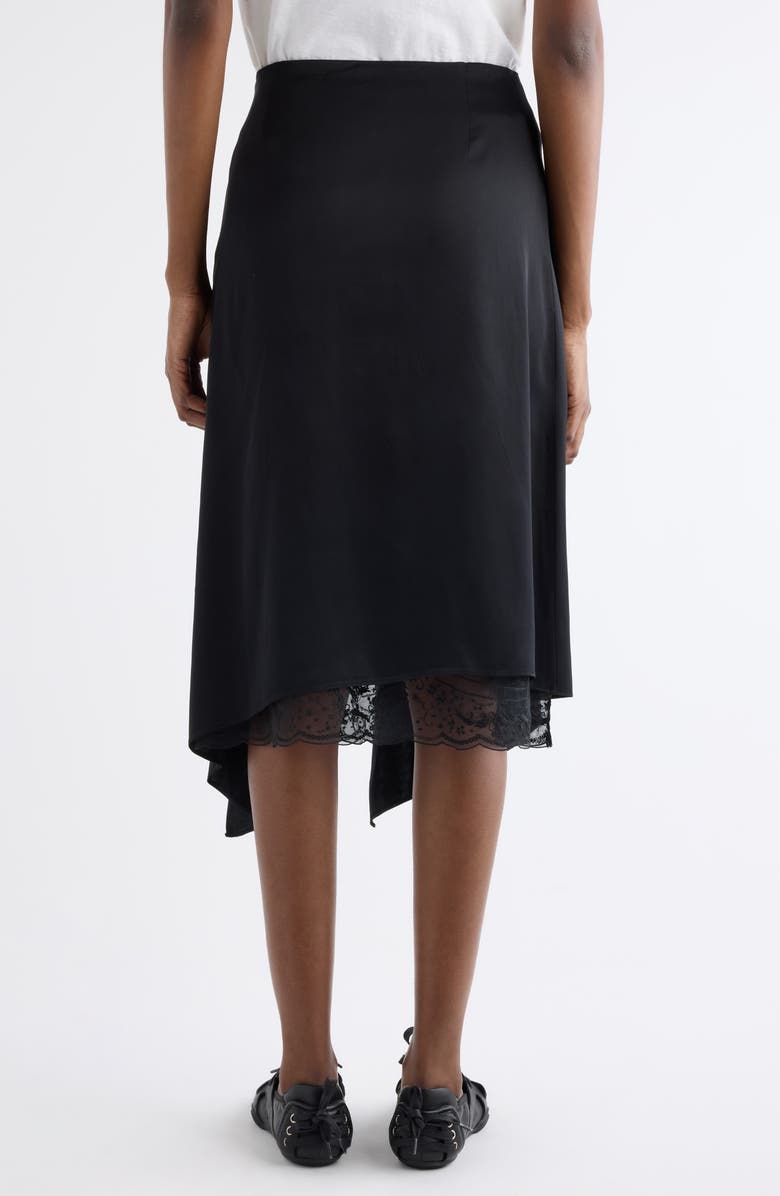 Acne Studios Inouka Layered Satin & Lace Skirt, Alternate, color, Black
