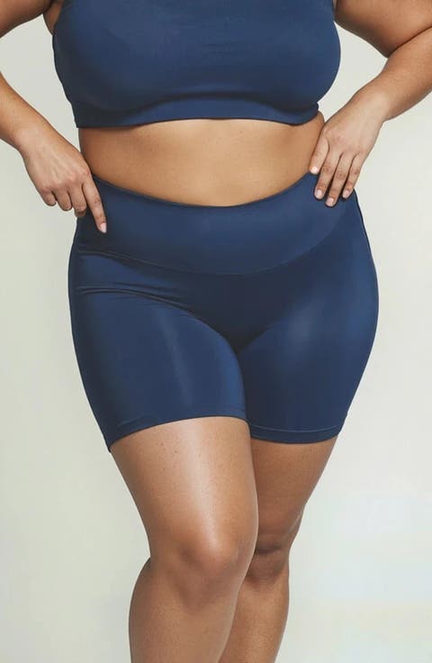 Plus Size Mid-Thigh Swim Shorts