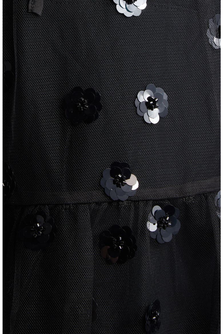 CBnanna Sequin Blossom Tulle Dress, Alternate, color, BLACK SEQUIN BLOSSOM TULLE