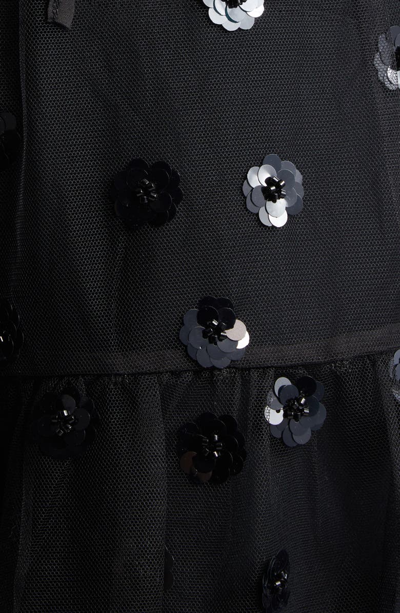 Cecilie Bahnsen CBnanna Sequin Blossom Tulle Dress, Alternate, color, Black Sequin Blossom Tulle