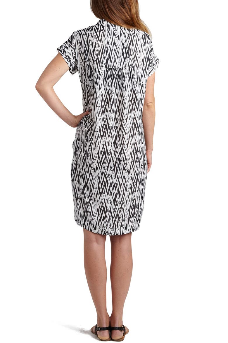 Cybelle Maternity/Nursing Shirtdress, Alternate, color, BLACK/ WHITE CHEVRON
