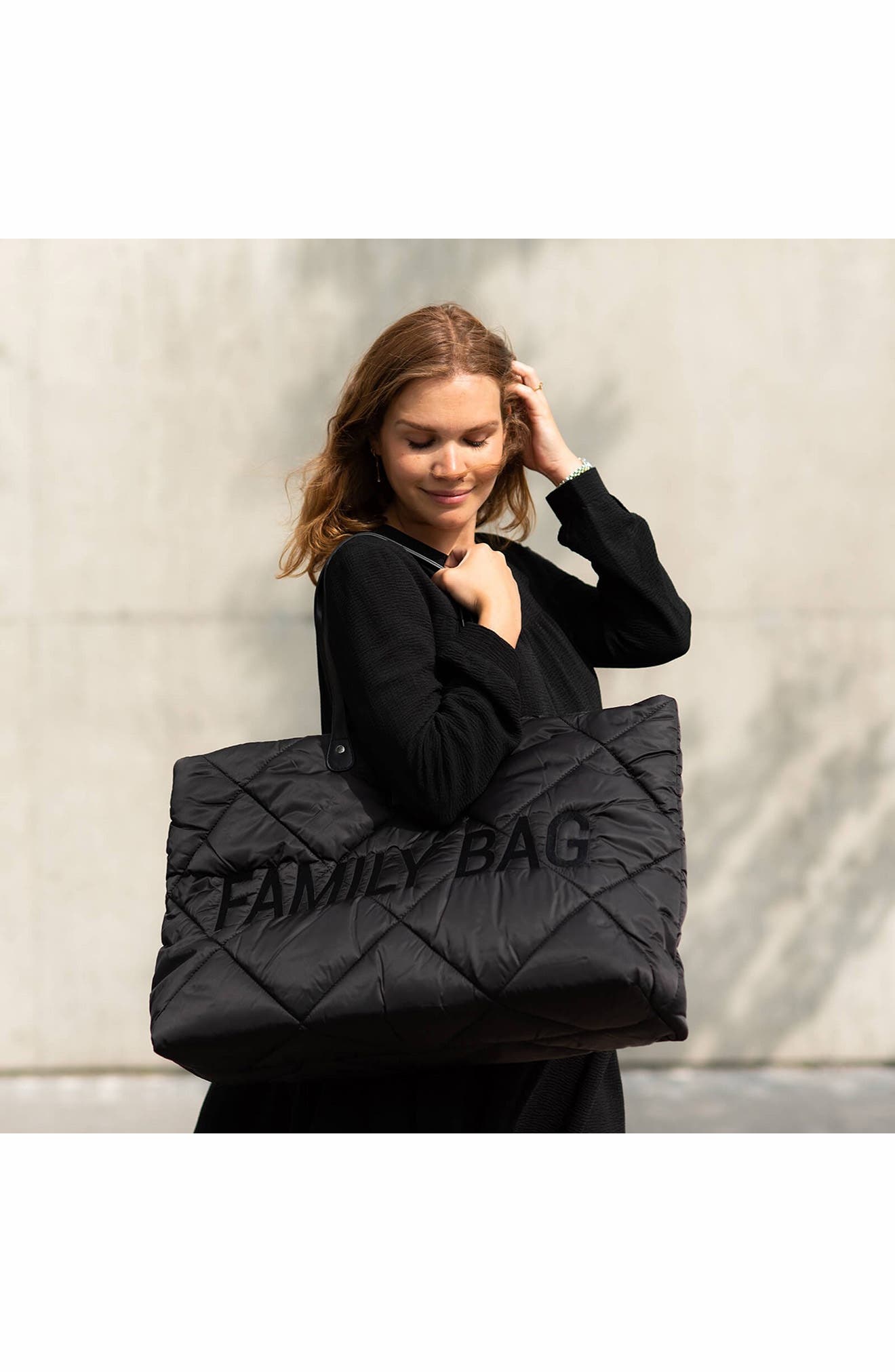 CHILDHOME Family Bag Large Quilted Diaper Bag, Alternate, color, Puffer Black