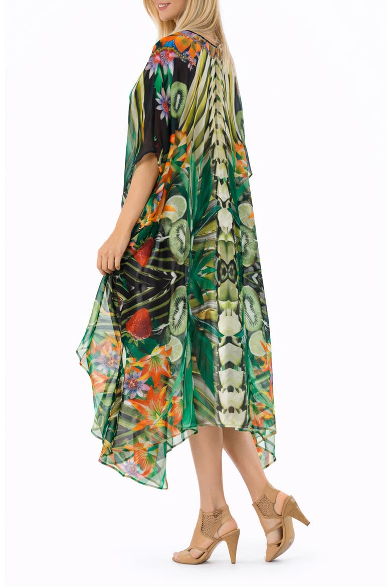 Mixed Print Longline Duster, Alternate, color, GREEN