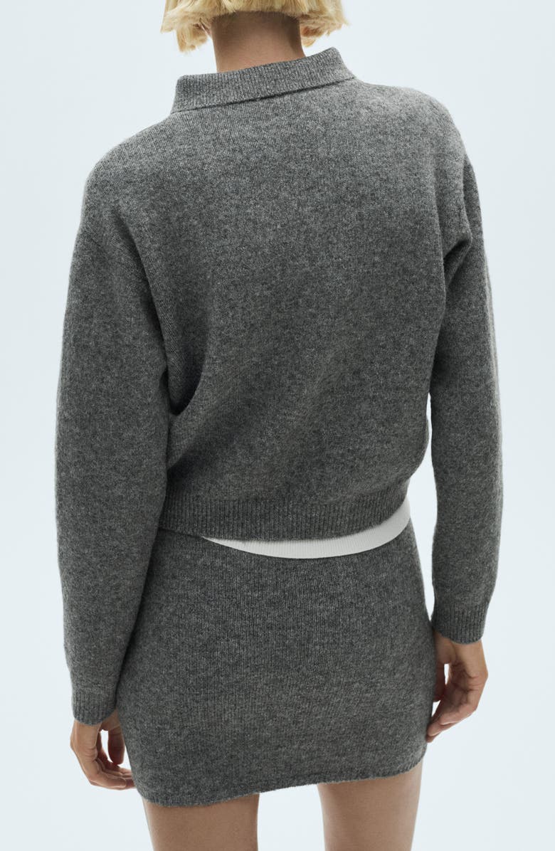 MANGO Combined Shirt Collar Sweater, Alternate, color, 