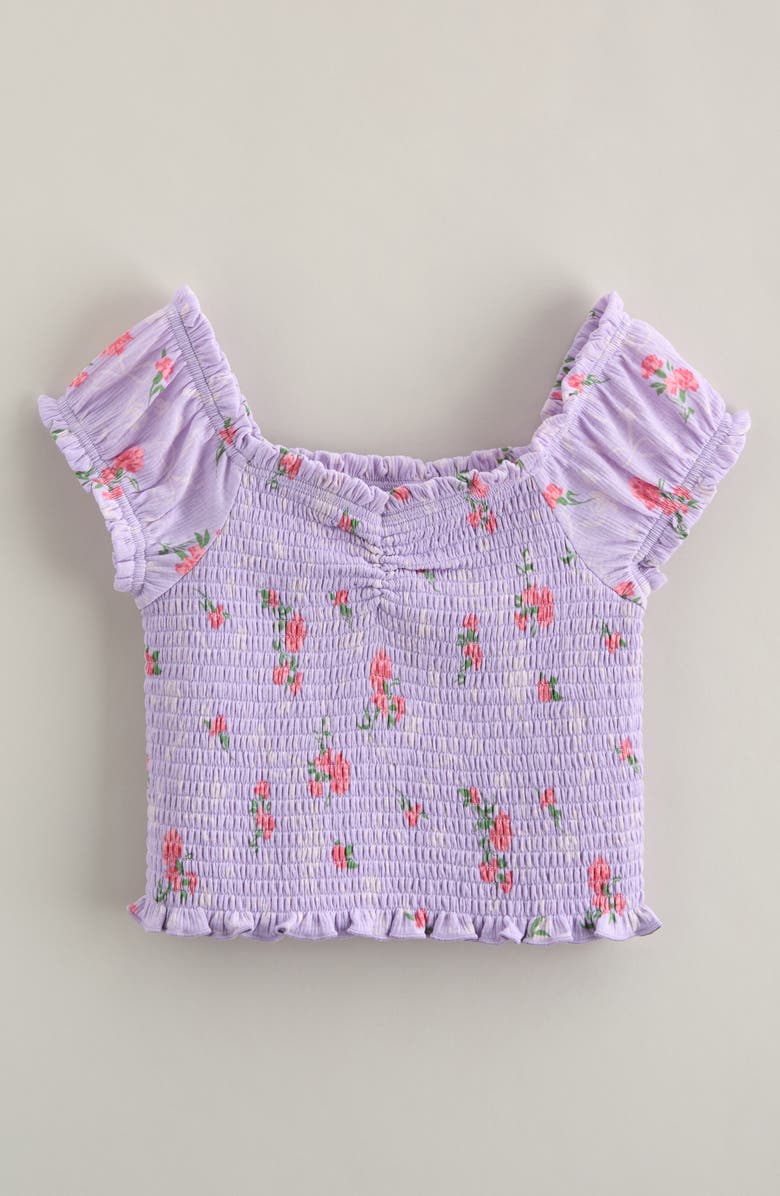 Nordstrom Kids' Floral Smocked Top, Main, color, Purple Secret Bow Floral