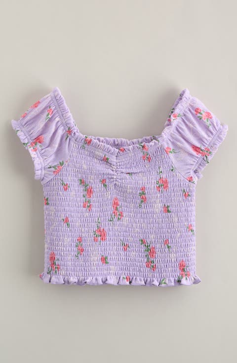 Kids' Floral Smocked Top (Big Kid)