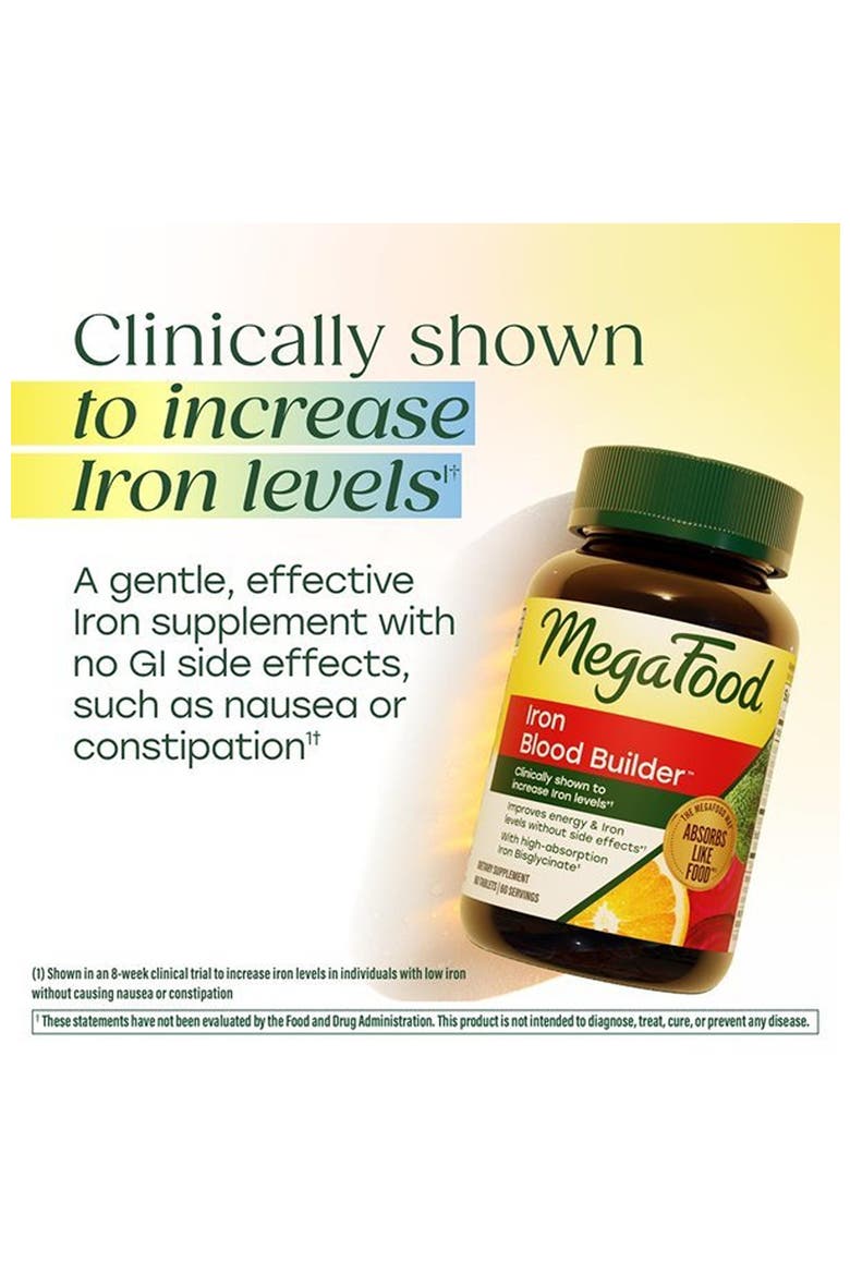 Blood Builder Iron Supplement for Women & Men with B12, Folic Acid & Vitamin C, Vegan, 30 Tablets, Alternate, color, None