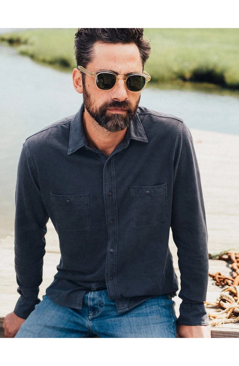 Faherty Knit Seasons Organic Cotton Button-Up Shirt, Alternate, color, 