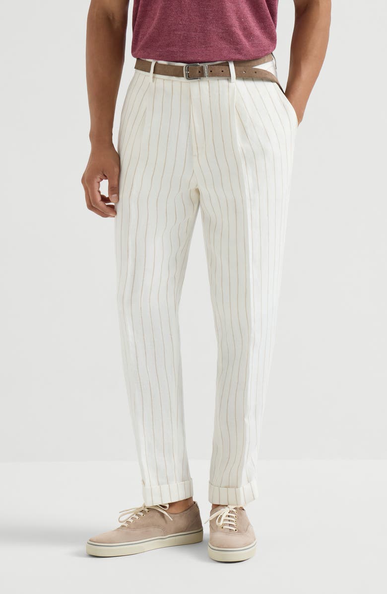 Brunello Cucinelli Twill trousers, Alternate, color, Panama