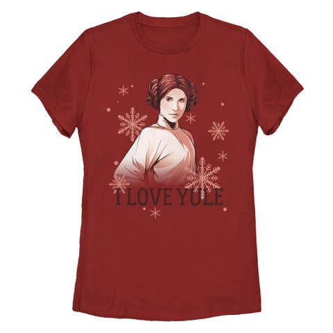 Women's Star Wars The Empire Strikes Back Christmas Leia Love Yule  Graphic T-Shirt