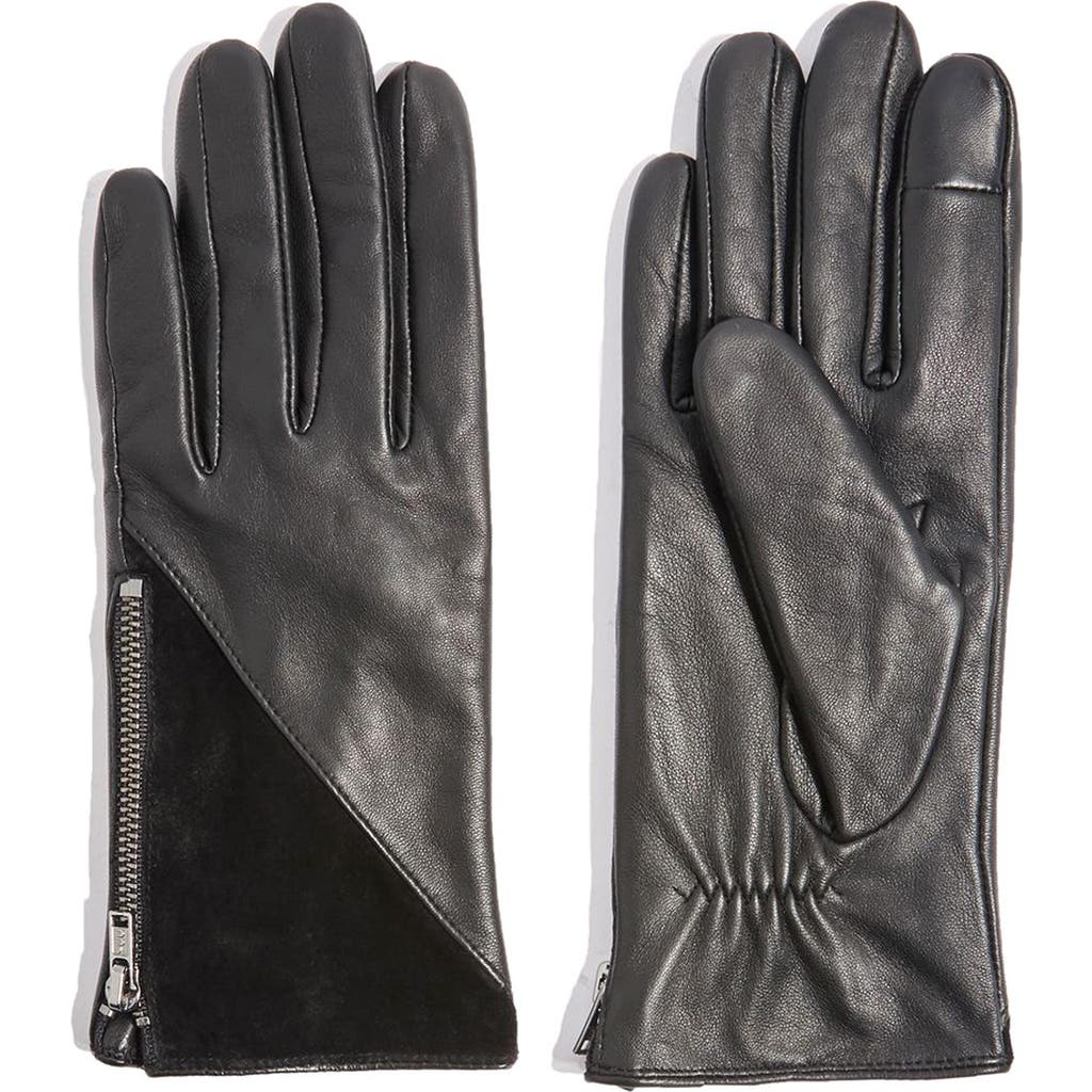 Topshop Core Leather Gloves In Black