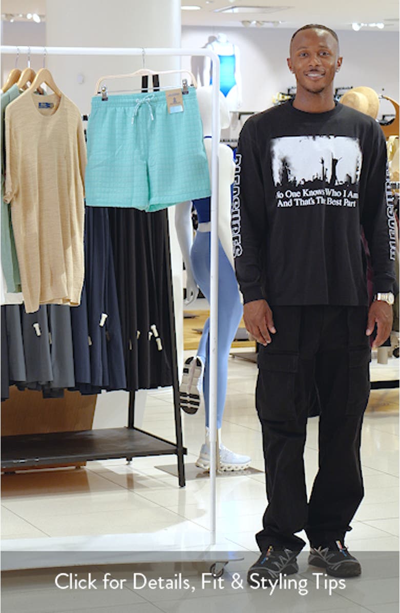 The Soft Lagoons 5.5-Inch Grid Textured Swim Trunks, sales video thumbnail