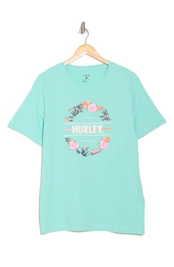 Hurley Pina Cotton Graphic T-shirt In Blue